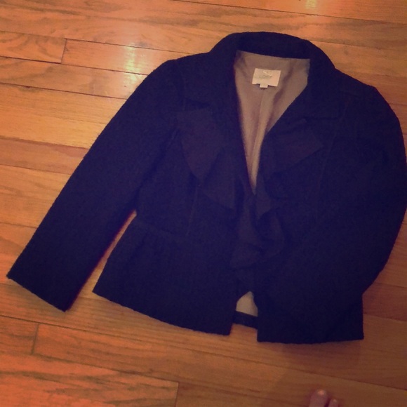 LOFT Jackets & Blazers - Loft Black Blazer with Ruffle LOFT Jackets & Blazers - Loft Black Blazer with Ruffle